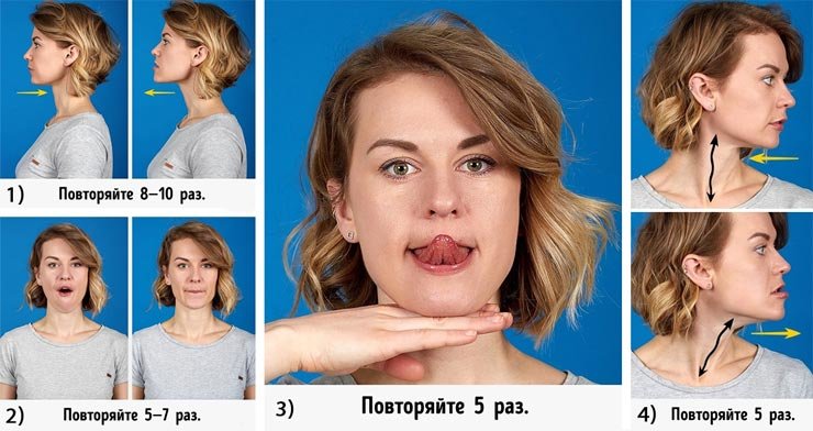 Избавление от второго подбородка: упражнения